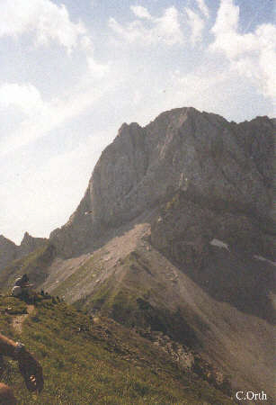 Blick vom Gipfel auf die Lamsenspitze
