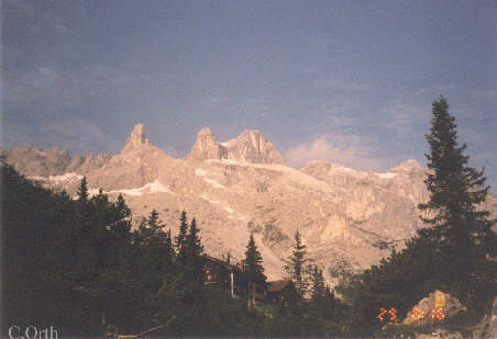 Blick auf die Lindauer Htte und die 3 Trme